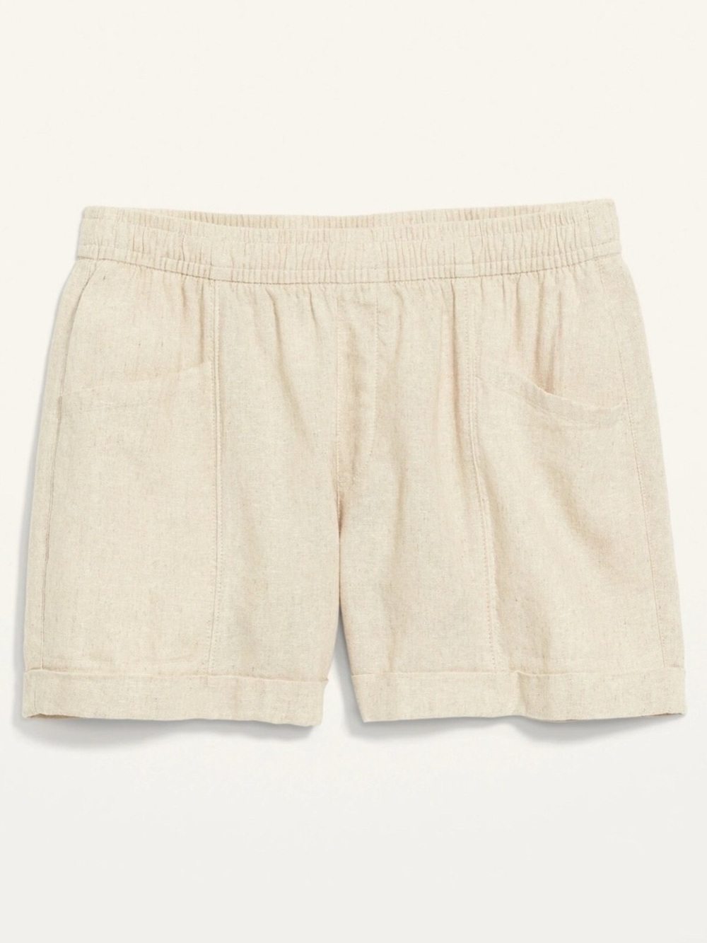2 for 10$ ☀️ High waisted linen blend shorts sz L - Picture 2 of 12